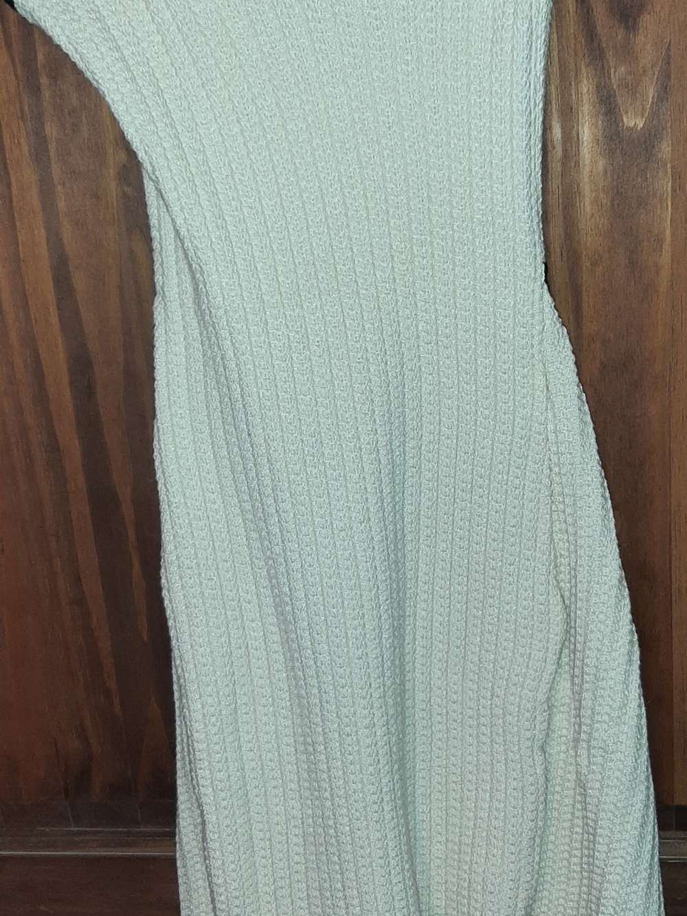Strapless Ribbed Knit Mini Dress with Black Trim Small - Picture 3 of 3